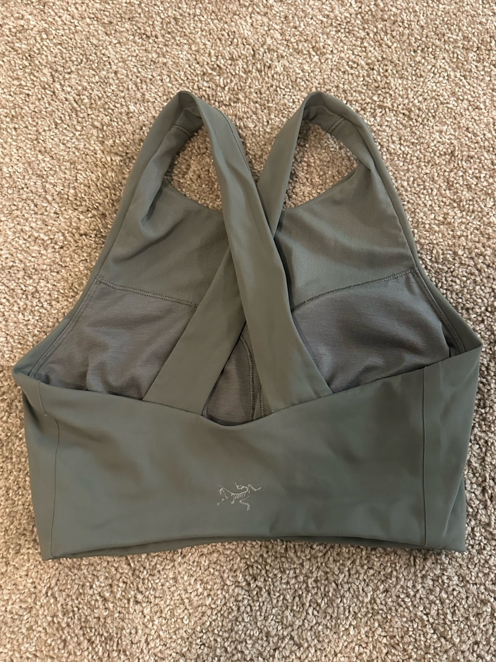 Arc'teryx Olive Green High Neck Racerback Sports Bra - Picture 2 of 3